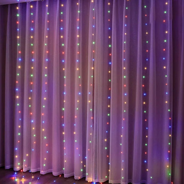 Christmas Curtain Fairy Lights β Festive Garland Decoration for Home 2025 & New Year
