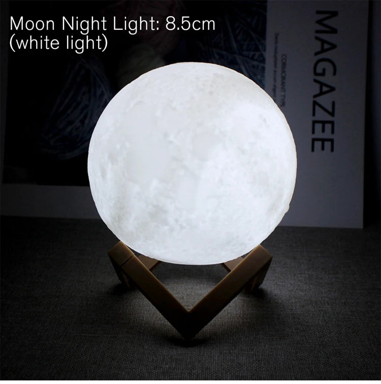 LED Moon Lamp Night Light – Starry Bedroom Decoration & Kids Gift