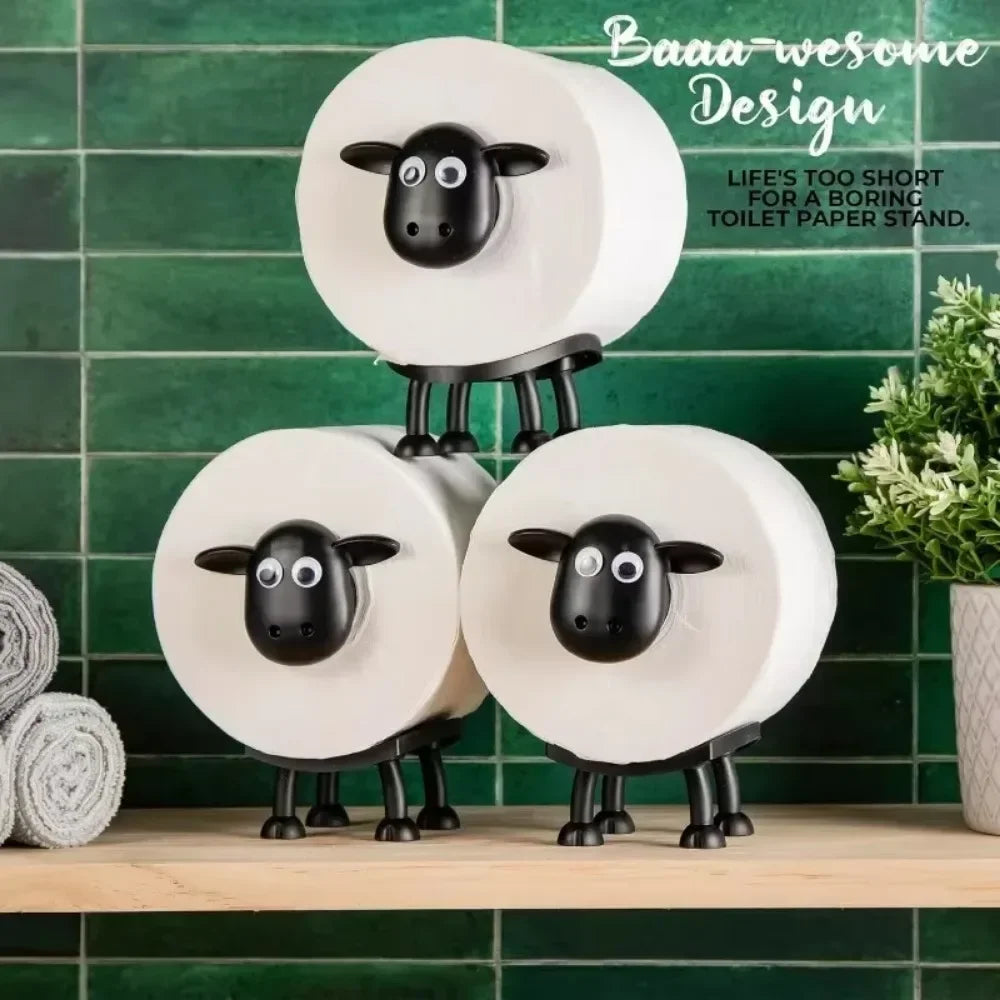 2025 Resin Sheep Toilet Paper Holder β Stackable Animal Tissue Organizer for Bathroom Decor