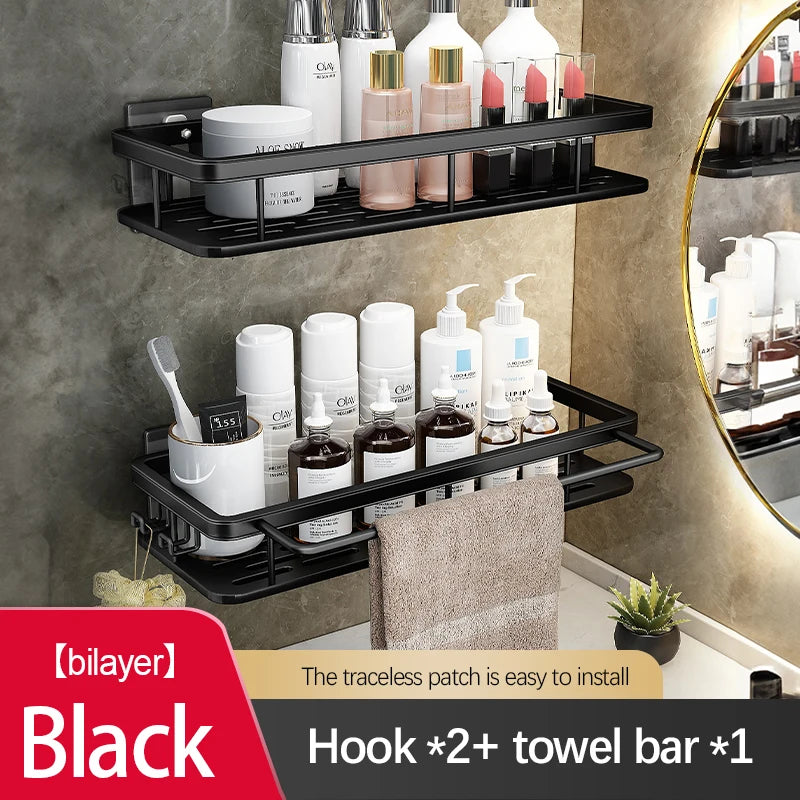 Stainless Steel Bathroom Storage Rack β Anti-Rust Suction Cup Shower Organizer