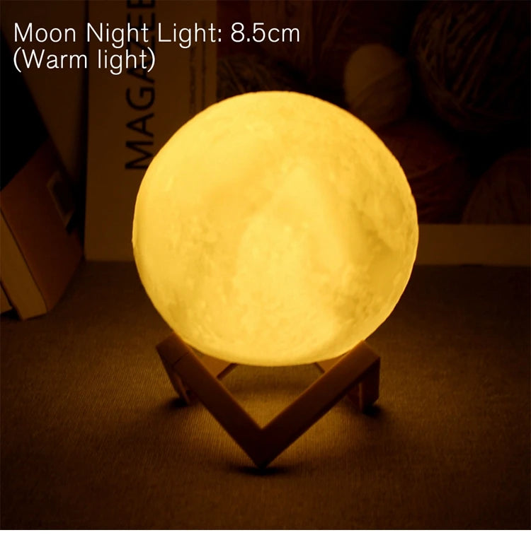 LED Moon Lamp Night Light – Starry Bedroom Decoration & Kids Gift