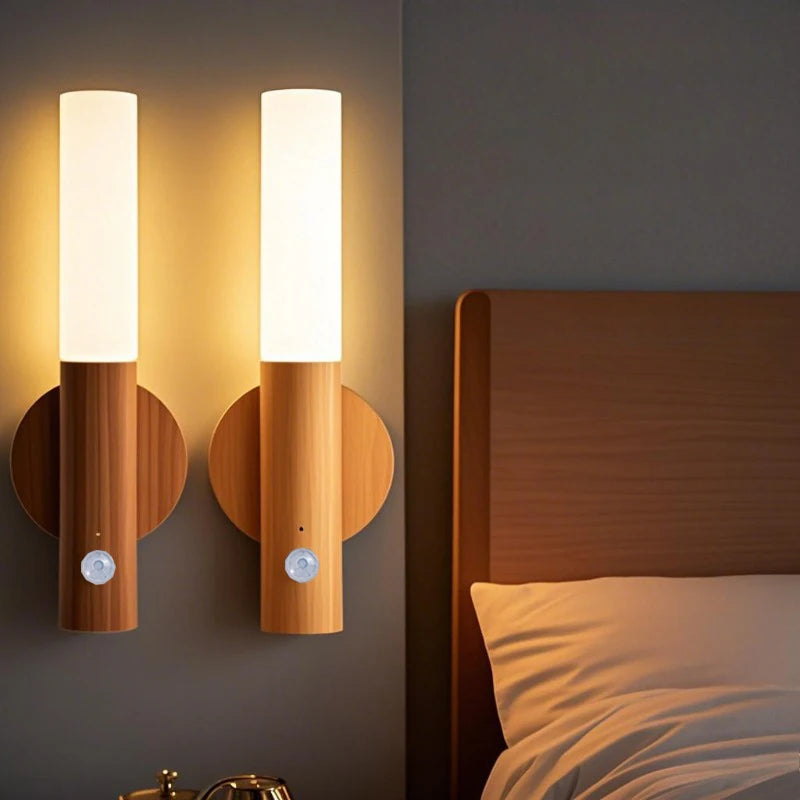 Smart Motion Sensor Night Light – Rechargeable Magnetic LED Wall Lamp for Hallway & Bedroom