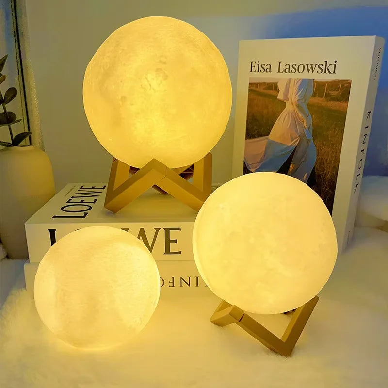 LED Moon Lamp Night Light – Starry Bedroom Decoration & Kids Gift