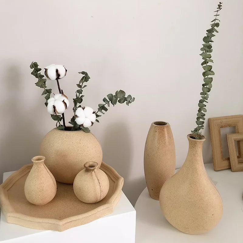Rustic Wooden Vase – Handmade Mosaic Decorative Prop for Home & Photography