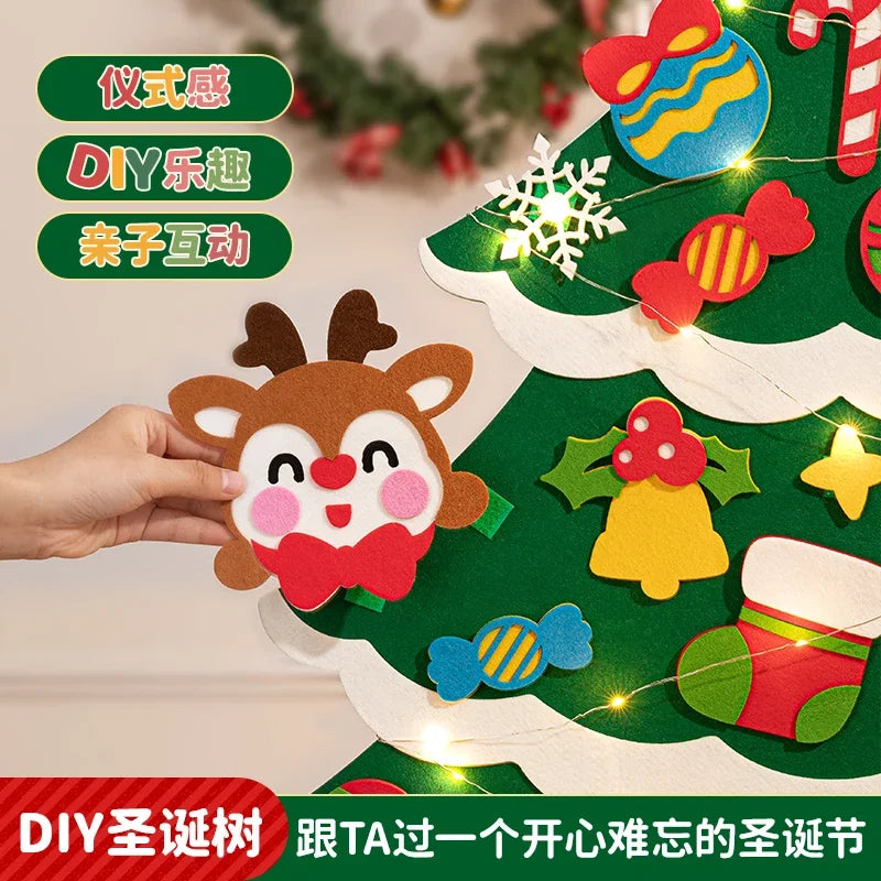 DIY Felt Christmas Tree with Lights β 2025 Kids' Xmas Decoration & Ornament Set LED 3M