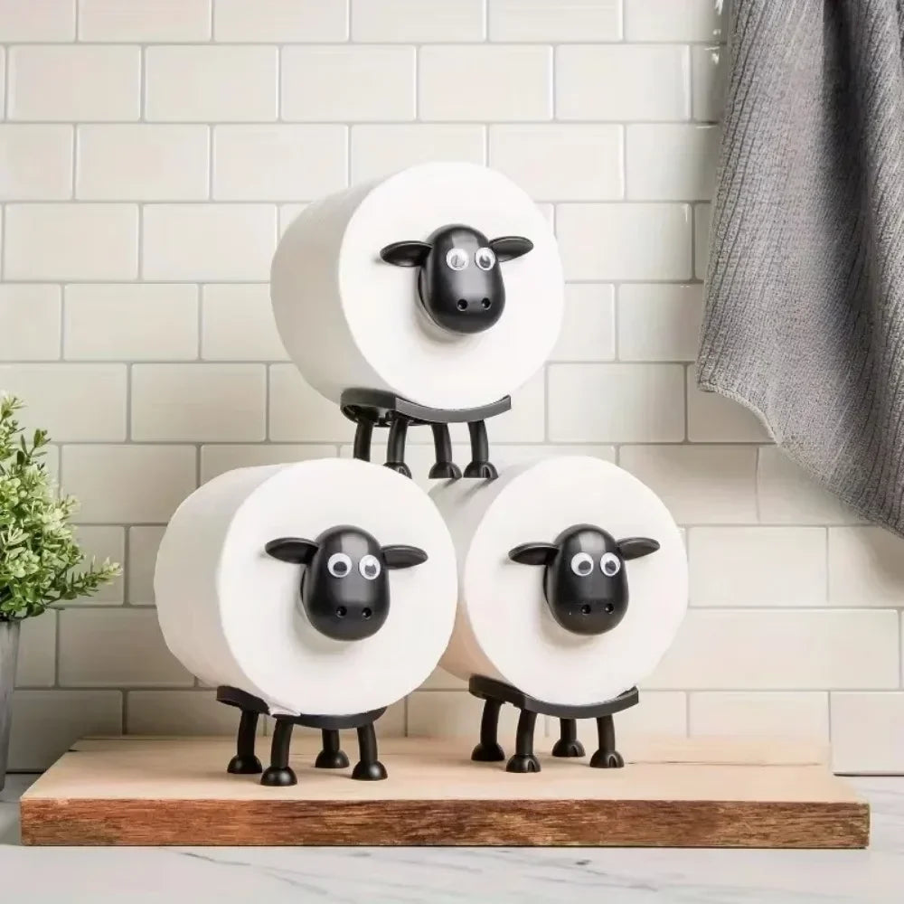 2025 Resin Sheep Toilet Paper Holder β Stackable Animal Tissue Organizer for Bathroom Decor
