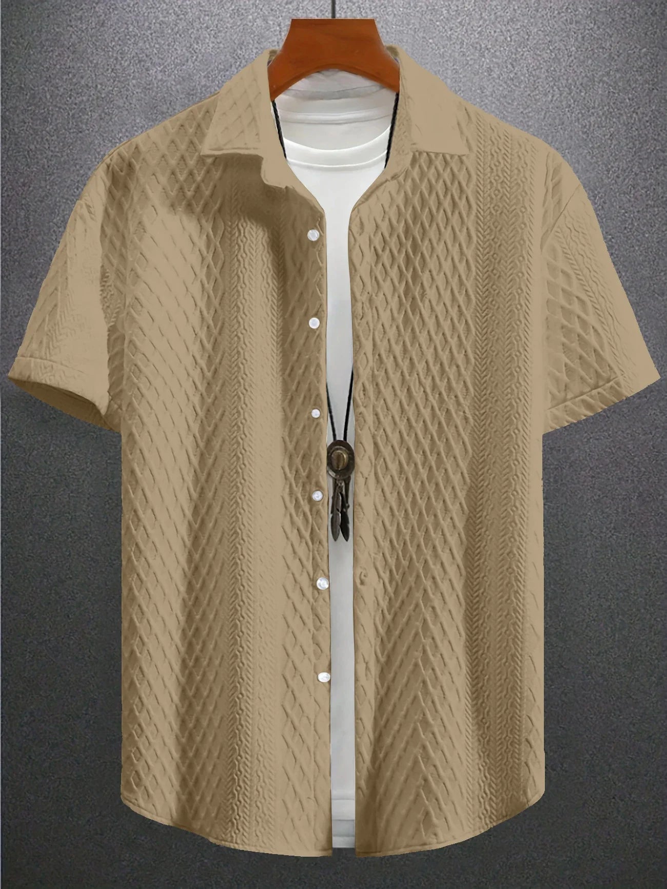 Kaloa™ - Men's Textured Shirt – Minimalist Refinement
