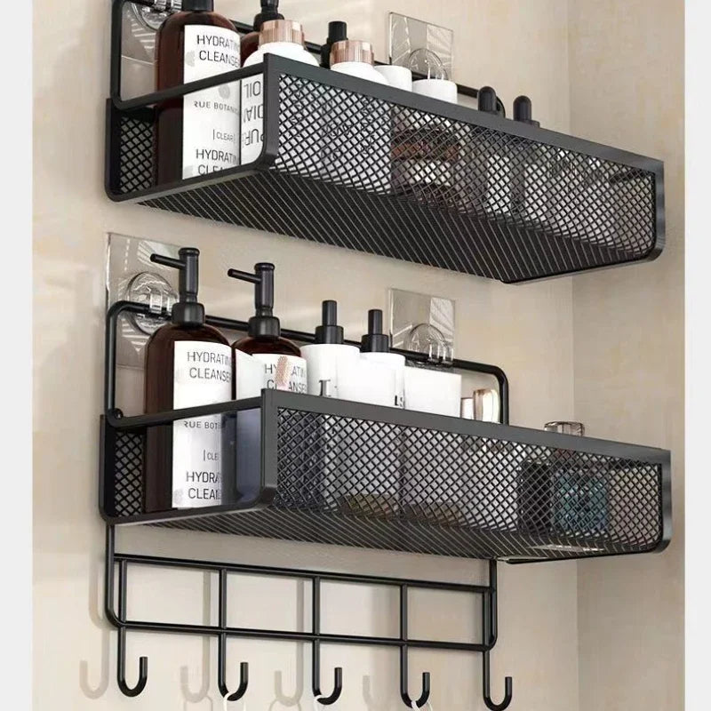 Portable Wall-Mounted Storage Rack β No-Drill Hanging Basket for Kitchen & Bathroom