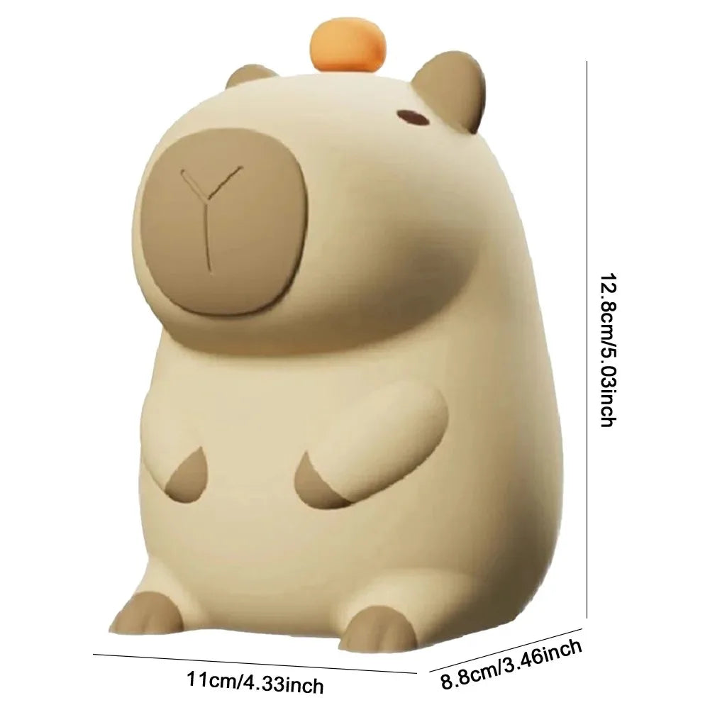 Capybara LED Night Light – Cute Silicone Animal Touch Lamp for Kids' Room & Bedside