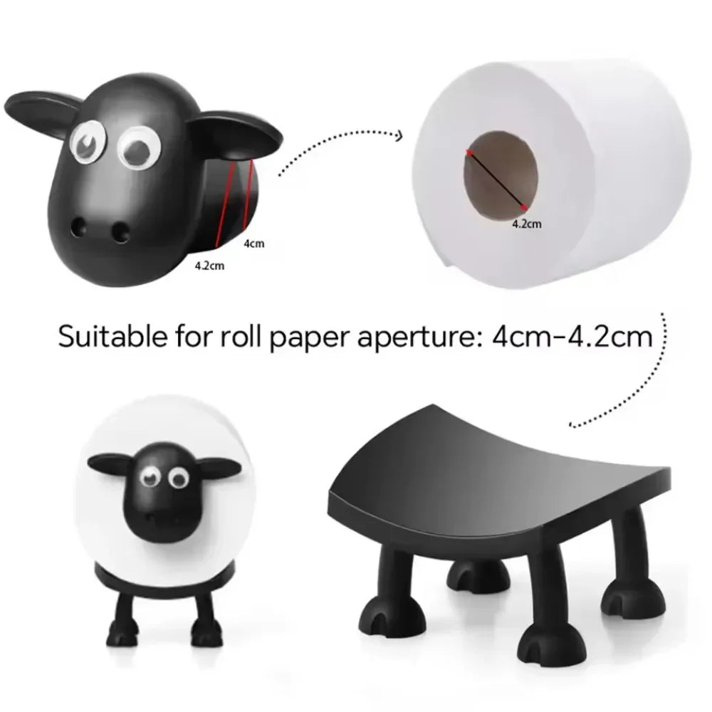 2025 Resin Sheep Toilet Paper Holder β Stackable Animal Tissue Organizer for Bathroom Decor