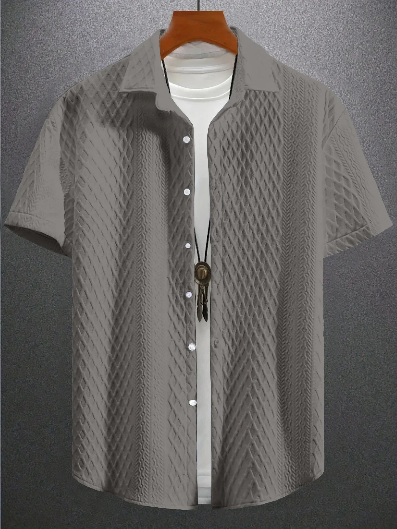 Kaloa™ - Men's Textured Shirt – Minimalist Refinement