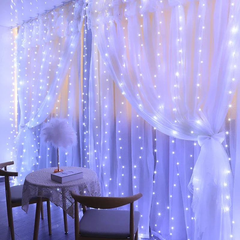 Christmas Curtain Fairy Lights – Festive Garland Decoration for Home 2025 & New Year