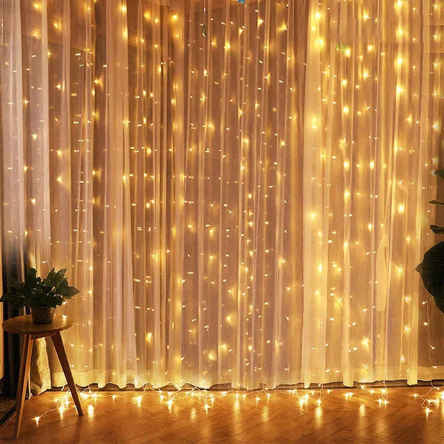 Christmas Curtain Fairy Lights – Festive Garland Decoration for Home 2025 & New Year