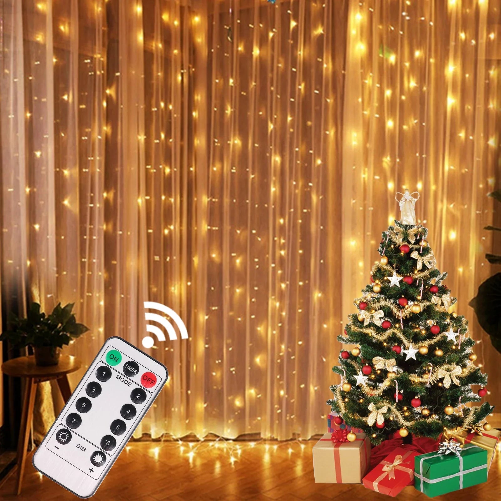 Christmas Curtain Fairy Lights – Festive Garland Decoration for Home 2025 & New Year