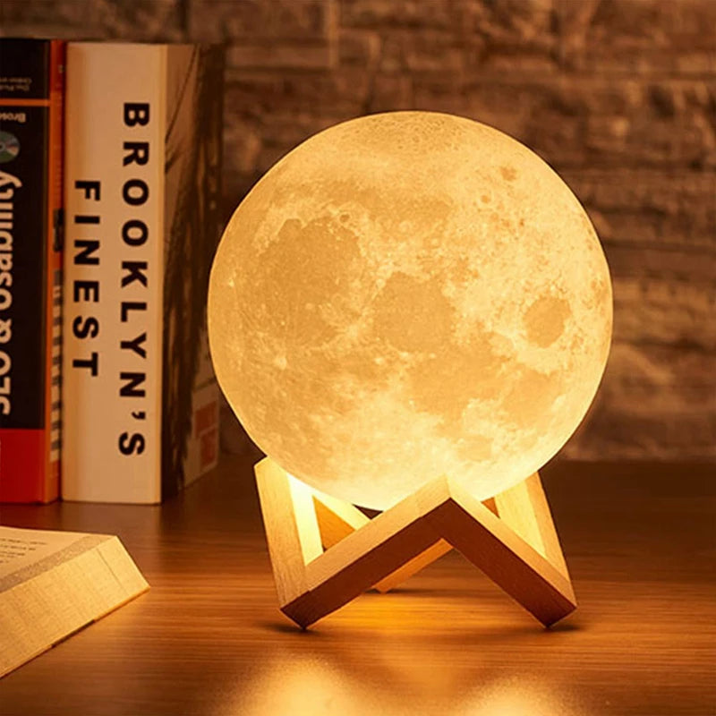 LED Moon Lamp Night Light – Starry Bedroom Decoration & Kids Gift
