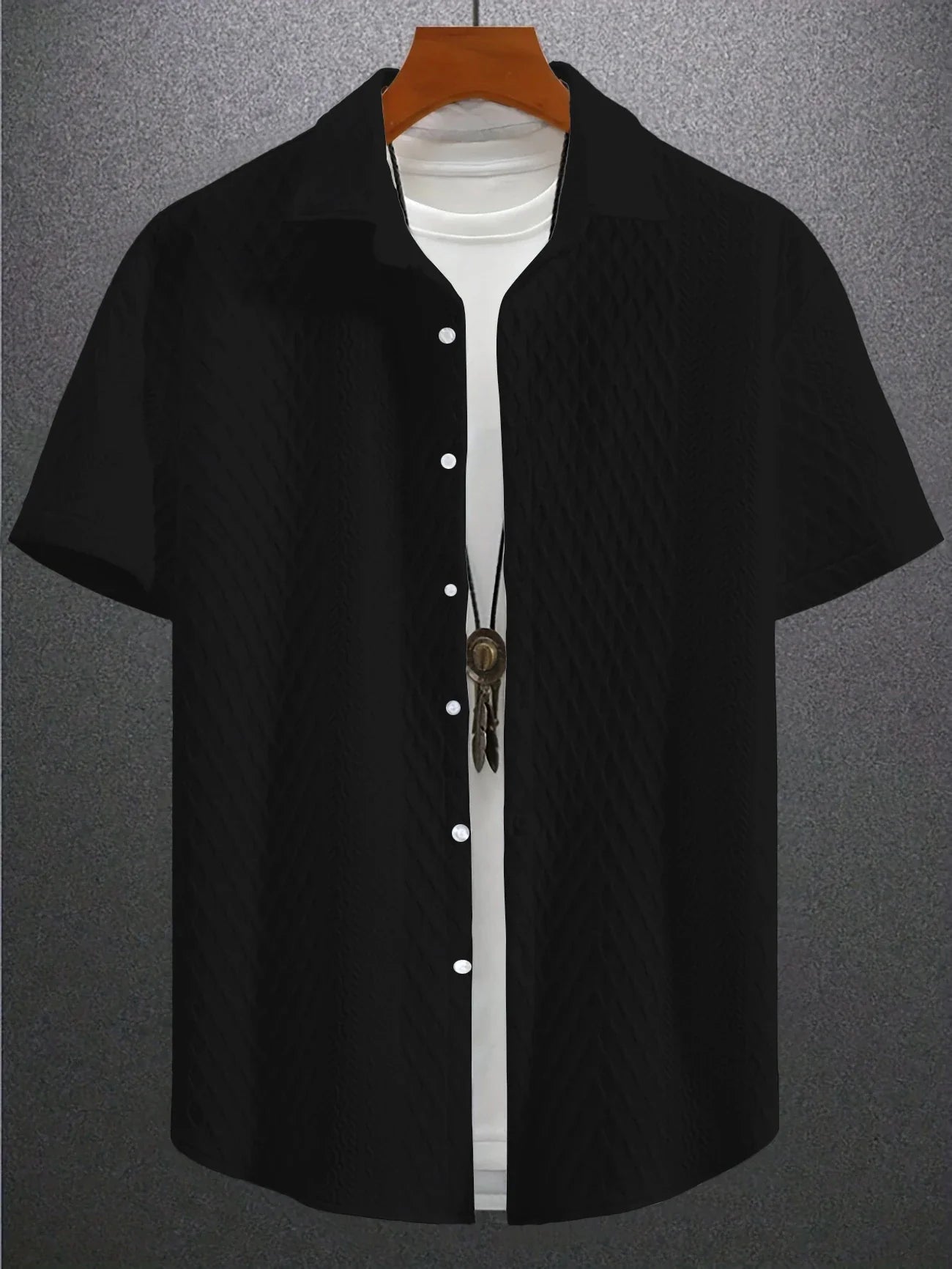 Kaloa™ - Men's Textured Shirt – Minimalist Refinement