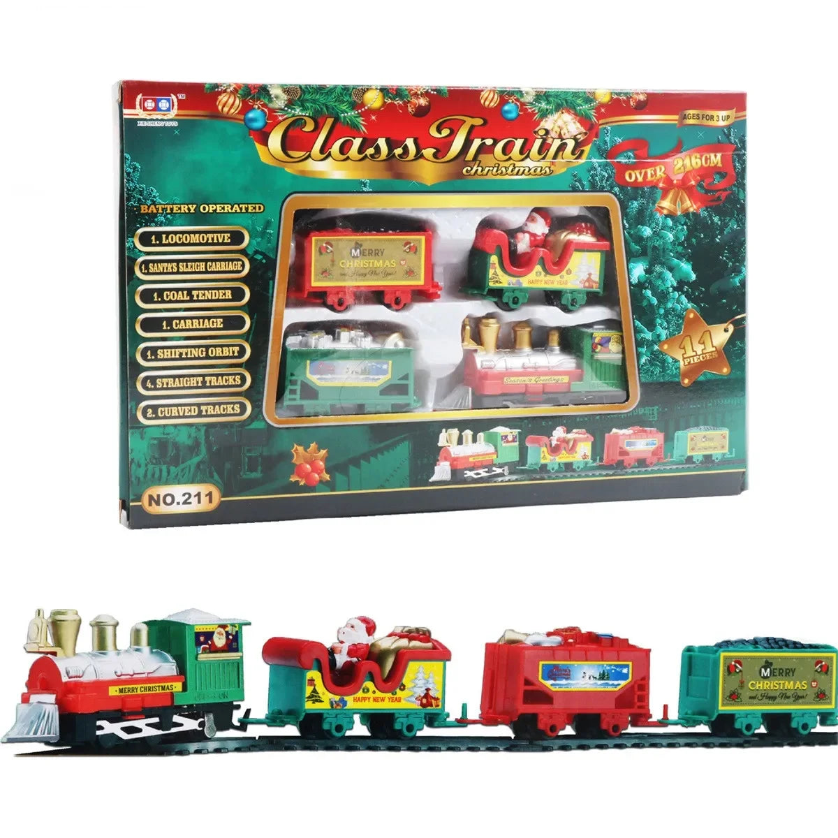 Christmas Electric Train Set – Realistic Toy Train for Kids, Safe & Easy to Assemble