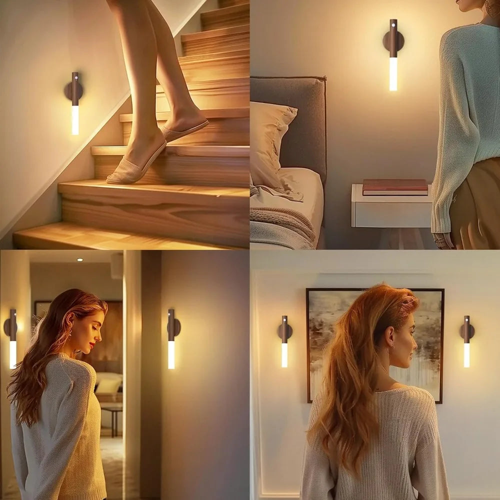 Smart Motion Sensor Night Light – Rechargeable Magnetic LED Wall Lamp for Hallway & Bedroom