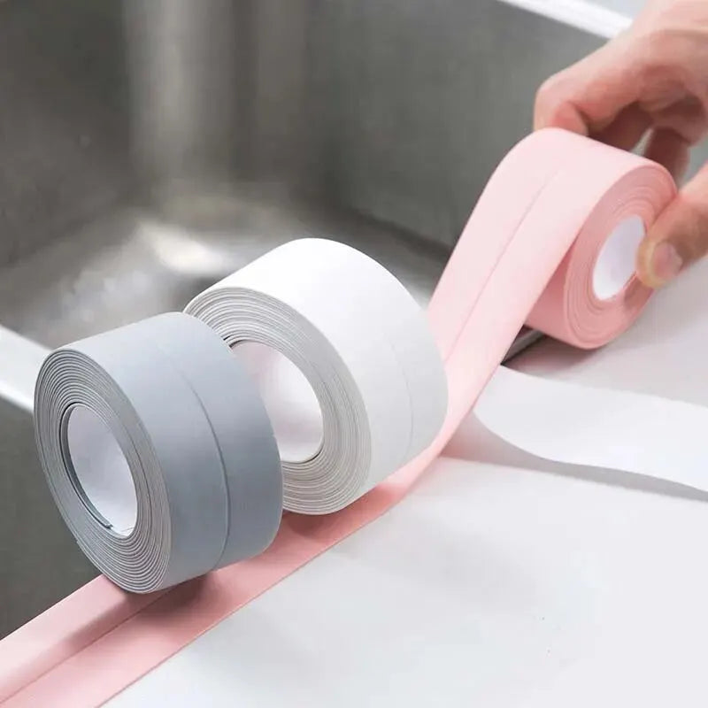 1 Roll Waterproof & Anti-Mould Kitchen Tape – Sink, Counter & Bathroom Gap Sealer