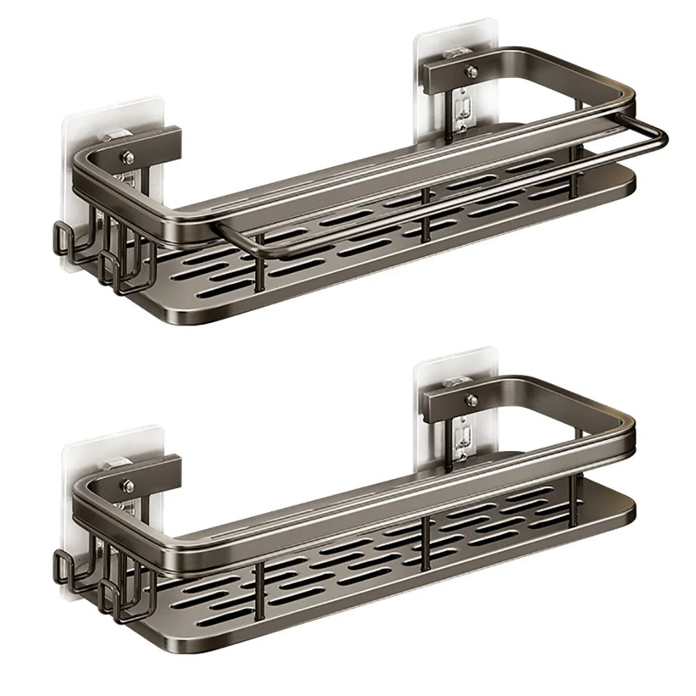 Stainless Steel Bathroom Storage Rack – Anti-Rust Suction Cup Shower Organizer