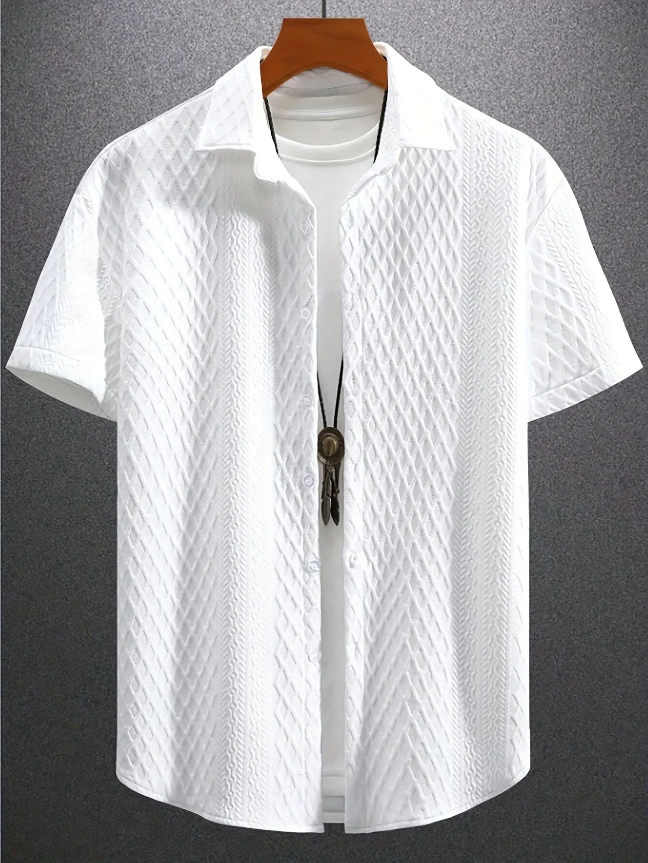 Kaloa™ - Men's Textured Shirt – Minimalist Refinement