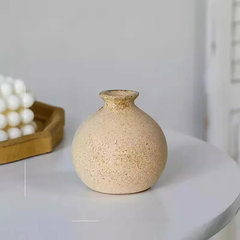 Rustic Wooden Vase – Handmade Mosaic Decorative Prop for Home & Photography