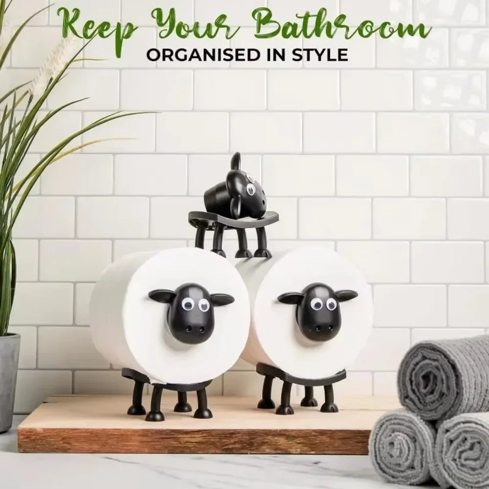 2025 Resin Sheep Toilet Paper Holder – Stackable Animal Tissue Organizer for Bathroom Decor