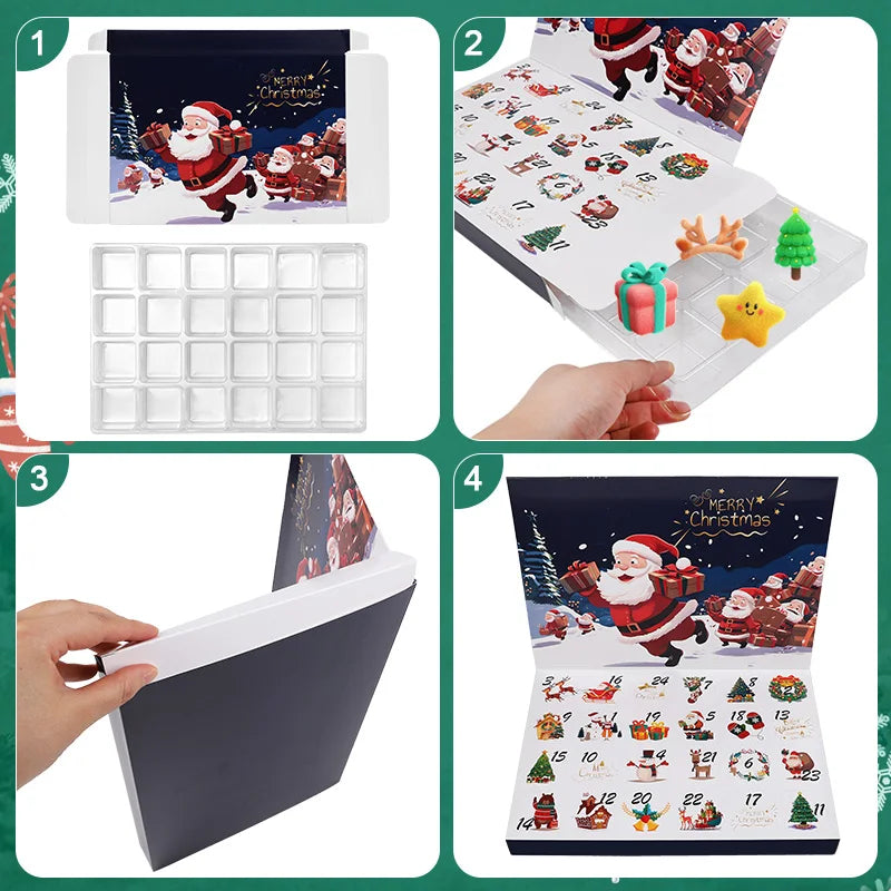 24-Grid Christmas Advent Calendar – DIY Fillable Countdown Boxes for Kids 2025
