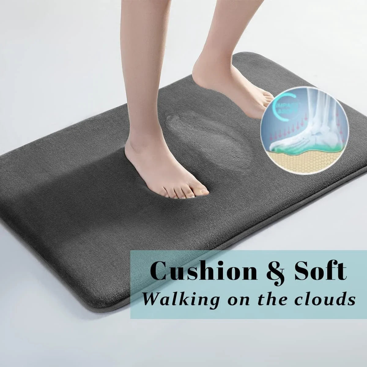 Non-Slip Absorbent Bath Mat – Coral Velvet Anti-Slip Bathroom Floor Rug