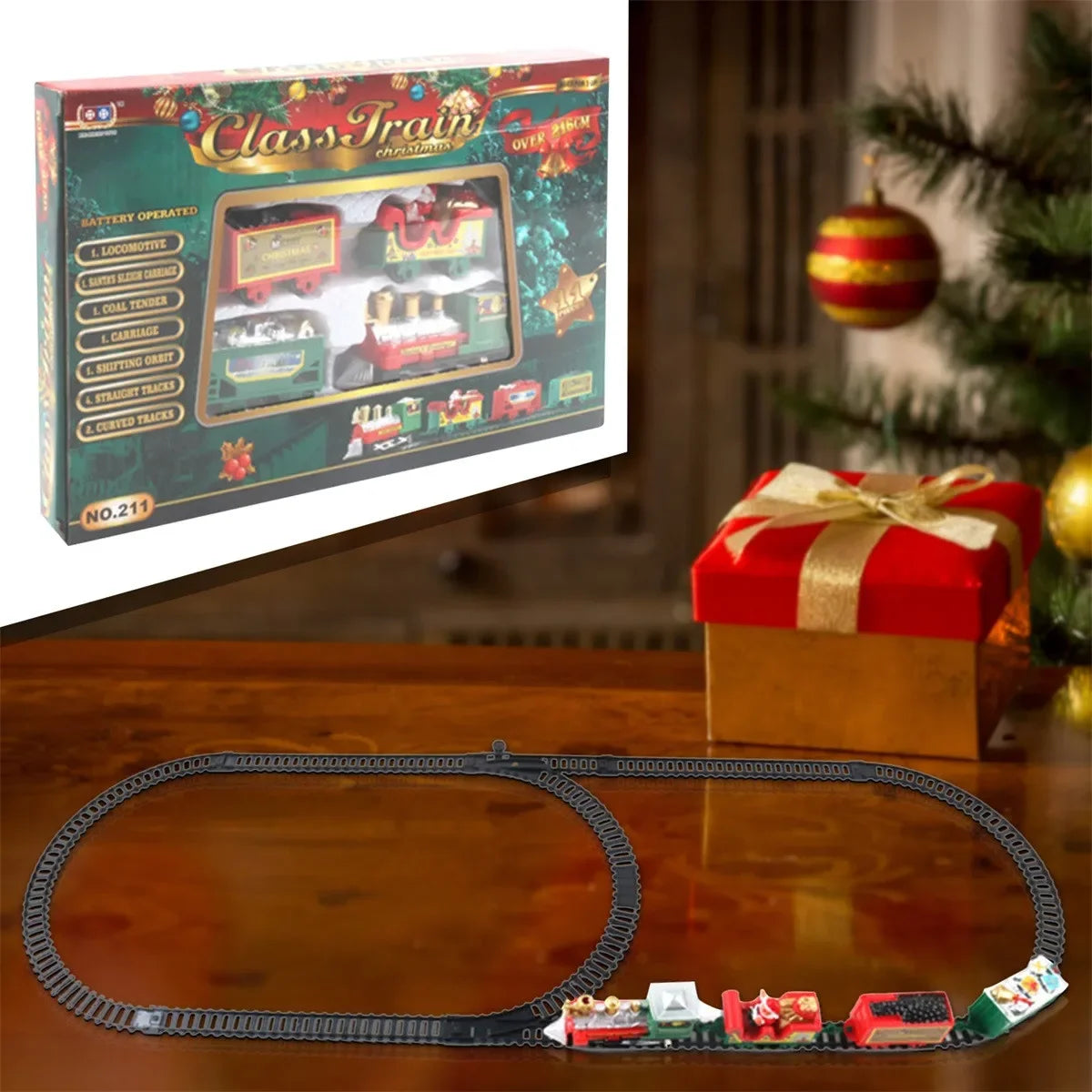 Christmas Electric Train Set – Realistic Toy Train for Kids, Safe & Easy to Assemble