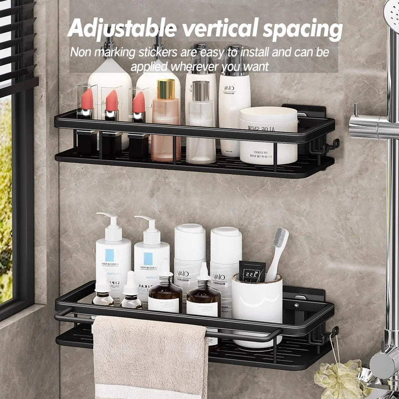Stainless Steel Bathroom Storage Rack – Anti-Rust Suction Cup Shower Organizer