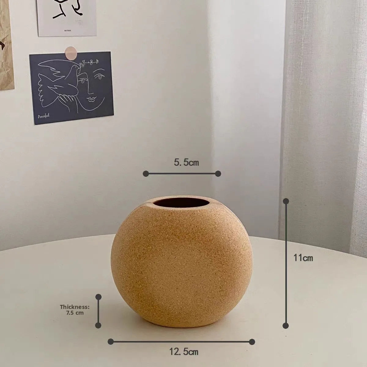Rustic Wooden Vase – Handmade Mosaic Decorative Prop for Home & Photography