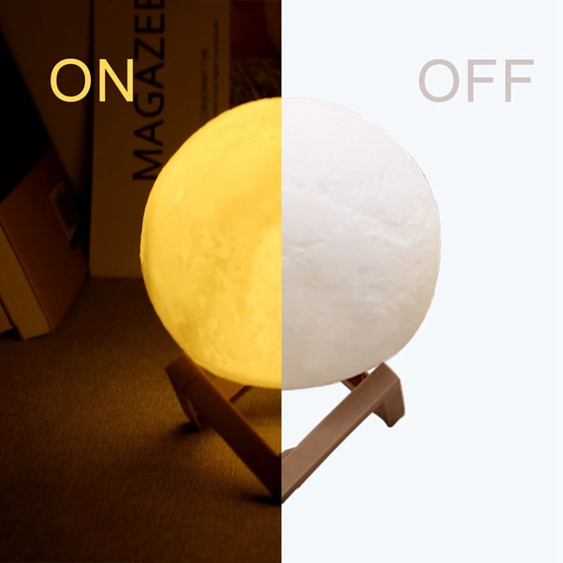 LED Moon Lamp Night Light – Starry Bedroom Decoration & Kids Gift