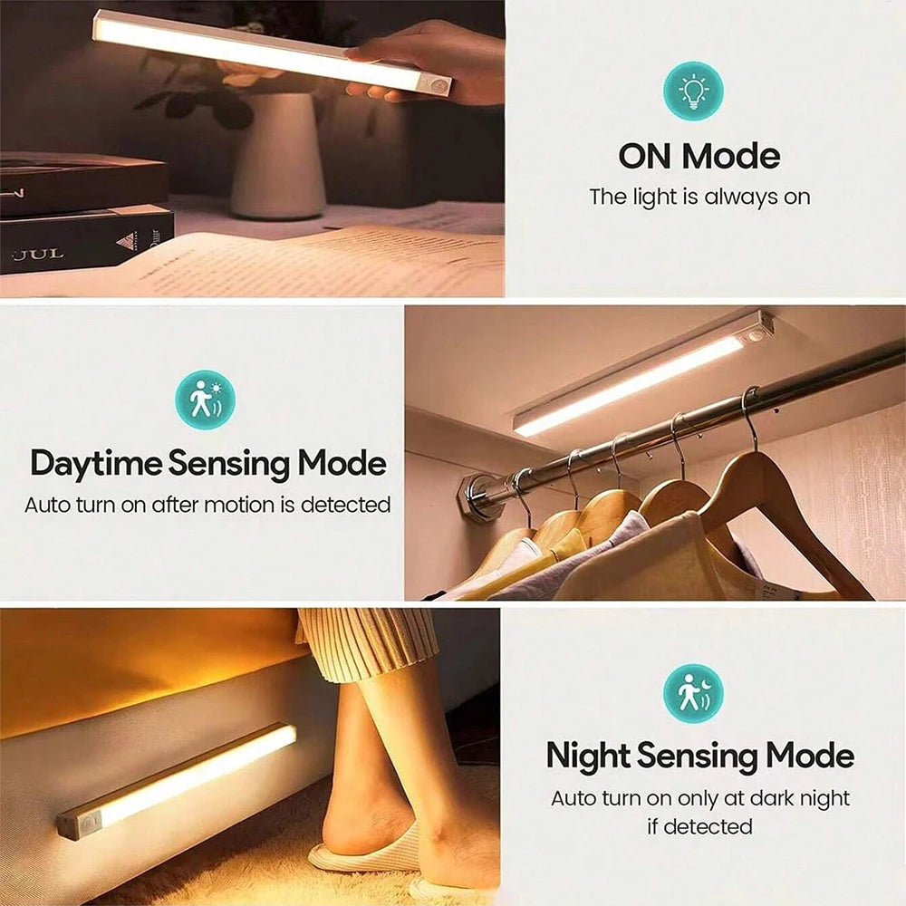 Wireless Motion Sensor Night Light – USB Rechargeable LED for Closet, Corridor & Stairs