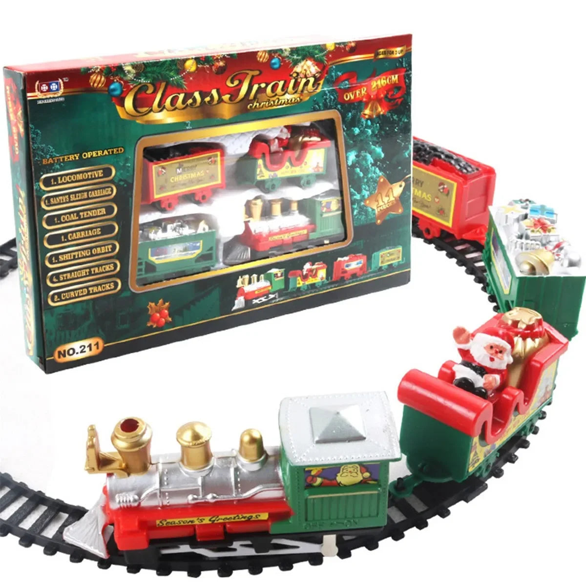 Christmas Electric Train Set – Realistic Toy Train for Kids, Safe & Easy to Assemble
