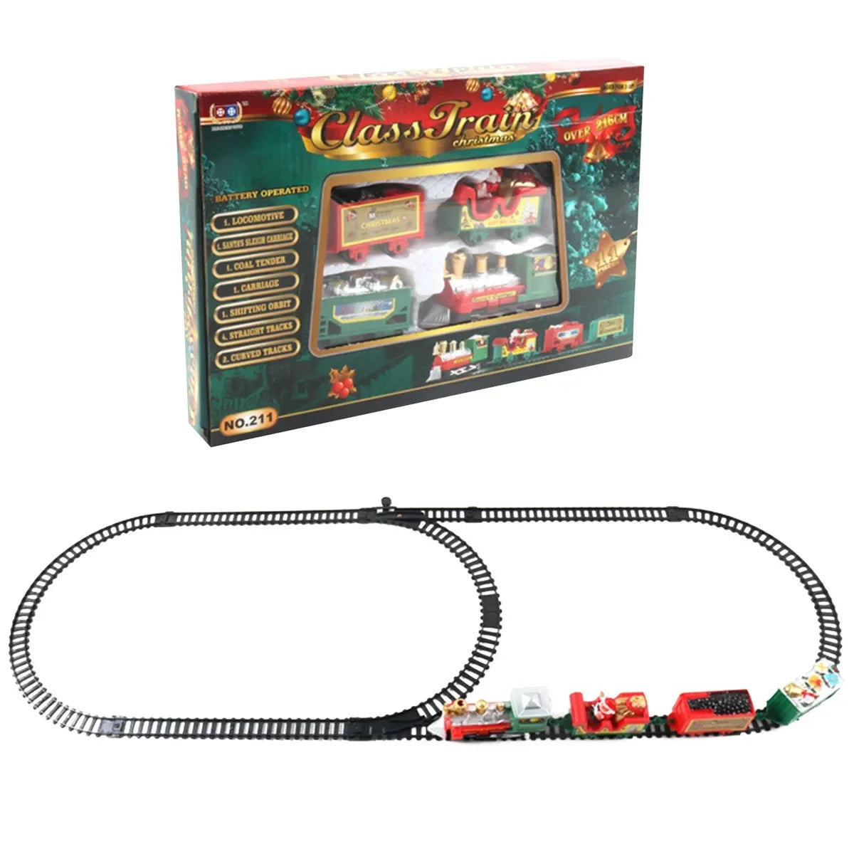 Christmas Electric Train Set – Realistic Toy Train for Kids, Safe & Easy to Assemble