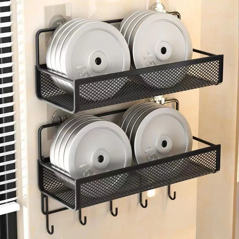 Portable Wall-Mounted Storage Rack – No-Drill Hanging Basket for Kitchen & Bathroom
